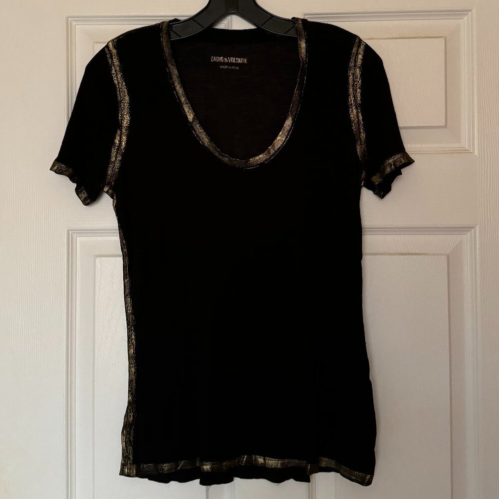 Black and Gold Zadig & Voltaire Tee